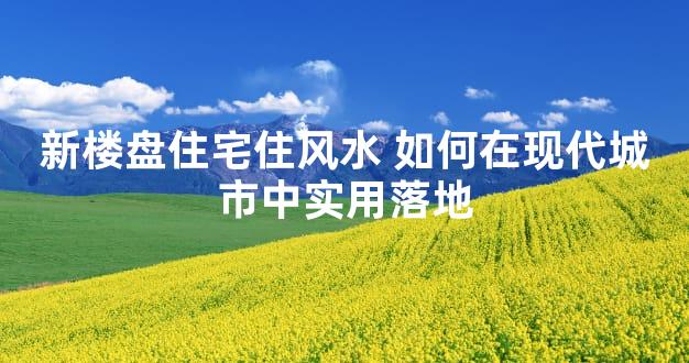 新楼盘住宅住风水 如何在现代城市中实用落地